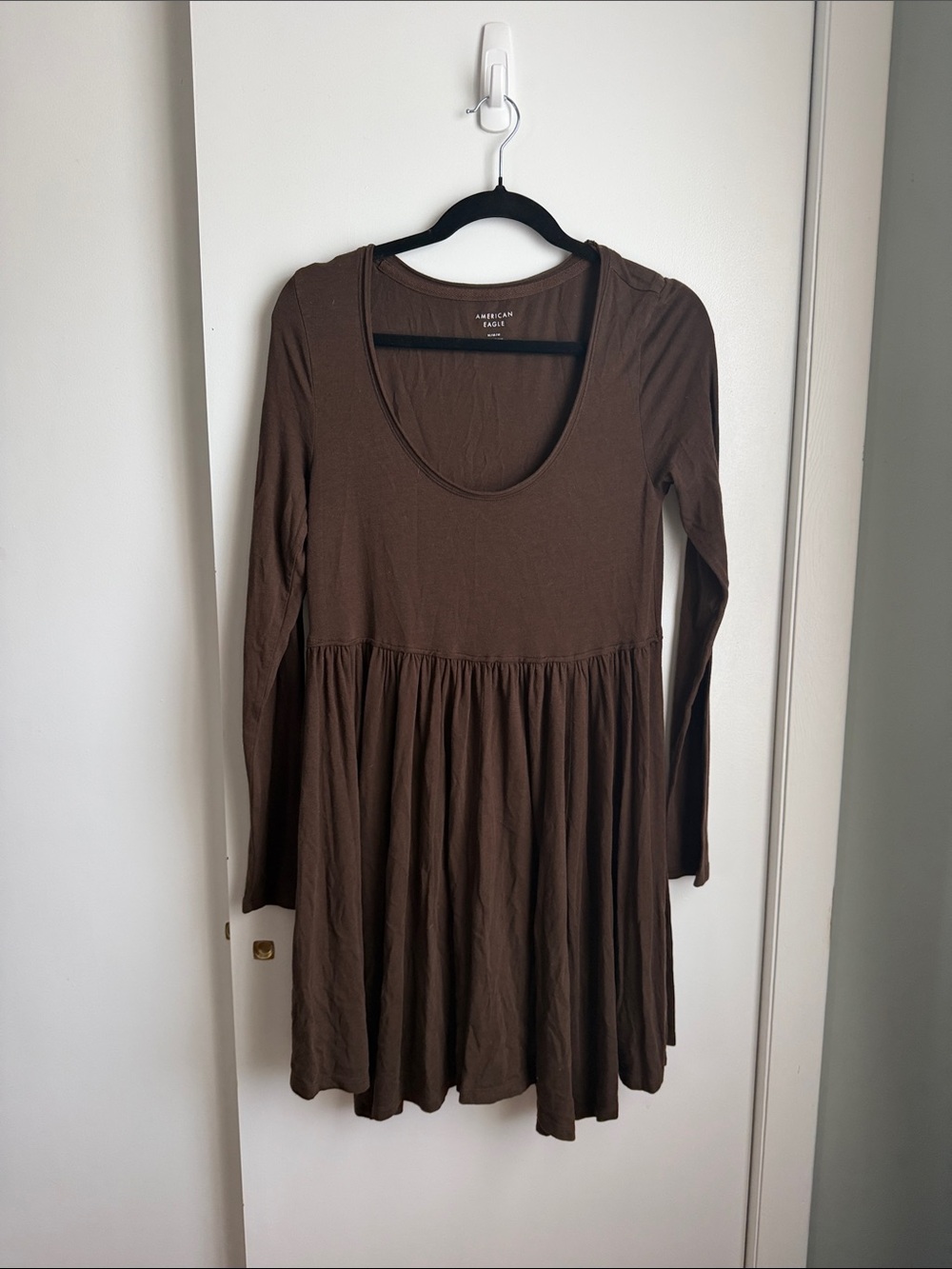 American Eagle Outfitters Brown Long Sleeve Mini Dress